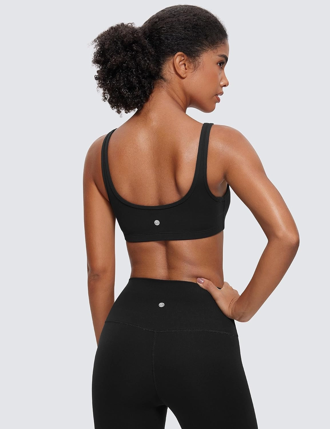 CRZ YOGA Butterluxe Mini Bra for Women - Scoop Neck Low Impact Wireless Sports Yoga Padded Workout Cami