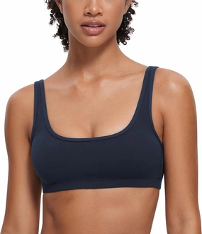 CRZ YOGA Butterluxe Mini Bra for Women - Scoop Neck Low Impact Wireless Sports Yoga Padded Workout Cami