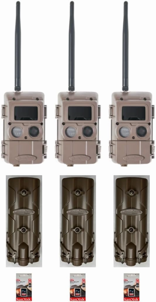 Cuddeback 3 Blackflash L Series Cameras 3 Battery Power Banks and 3 16GB SD Cards