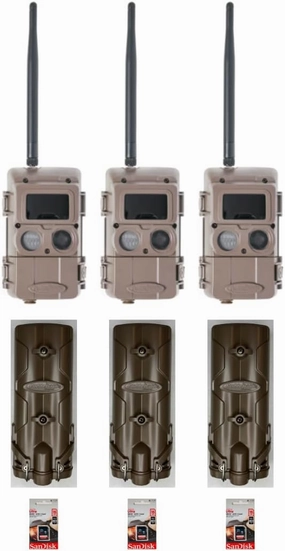 Cuddeback 3 Blackflash L Series Cameras 3 Battery Power Banks and 3 16GB SD Cards