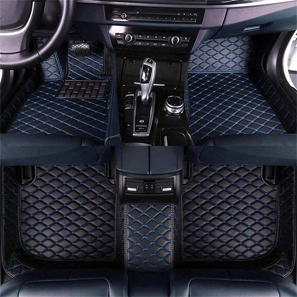 Customized Car Mats are Suitable for Déesse DS 3 / 2011-2017 Year Waterproof Lining Full Set of Environmentally Friendly Flooring (Black Blue,DS 3 / 2011-2015 Year)