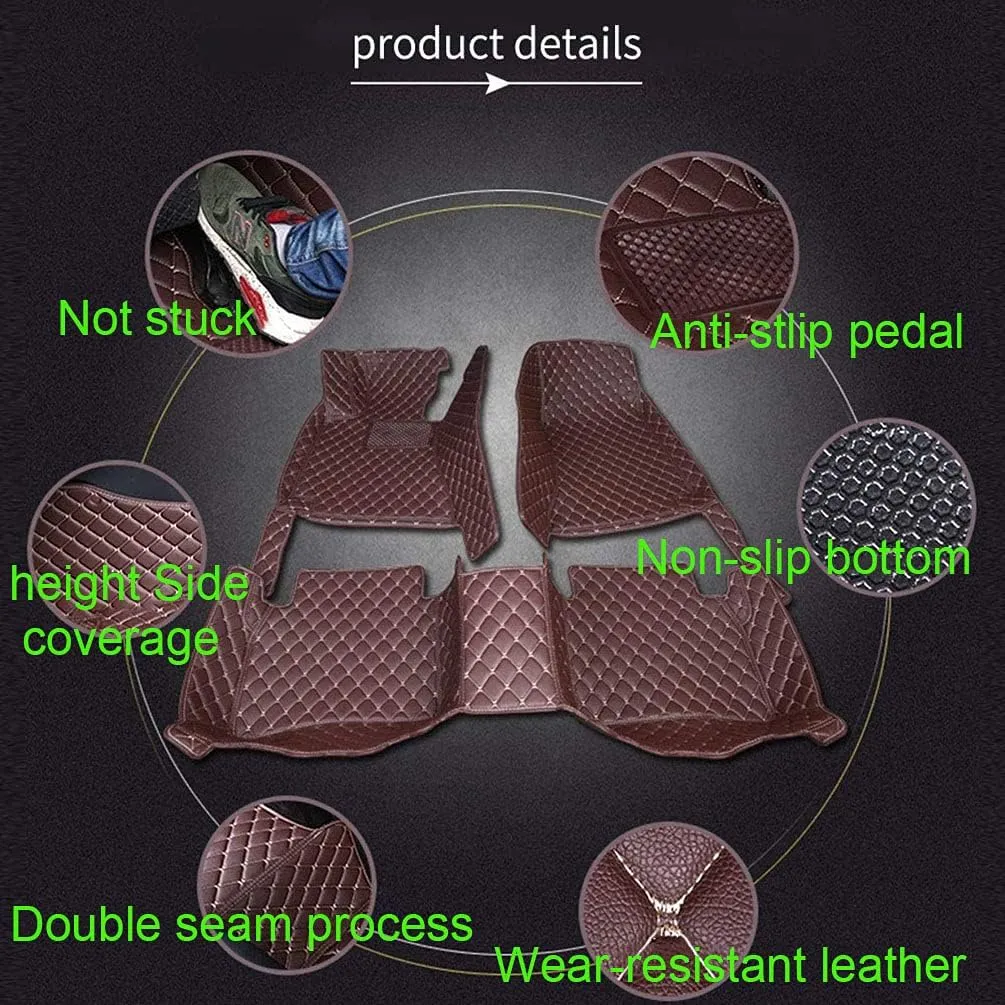 Customized Car Mats are Suitable for Déesse DS 3 / 2011-2017 Year Waterproof Lining Full Set of Environmentally Friendly Flooring (Black Blue,DS 3 / 2011-2015 Year)