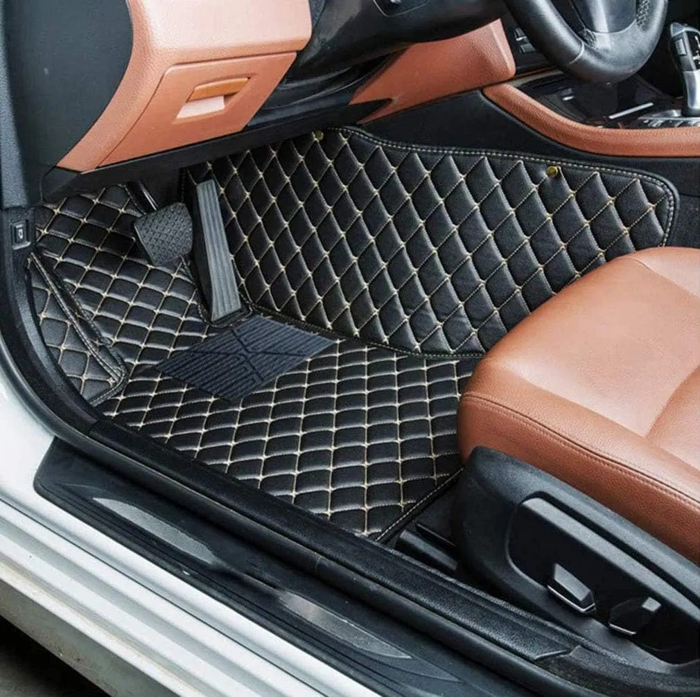 Customized Car Mats are Suitable for Déesse DS 3 / 2011-2017 Year Waterproof Lining Full Set of Environmentally Friendly Flooring (Black Blue,DS 3 / 2011-2015 Year)