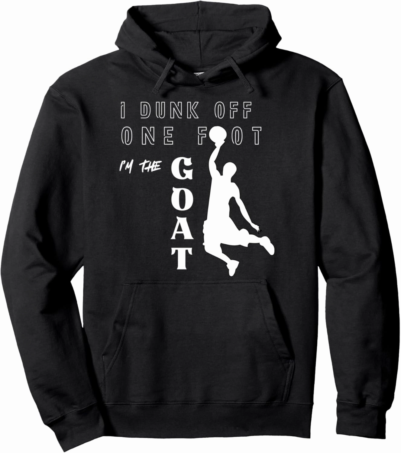 Cute Men Basketball Dunk off one foot GOAT Pullover Hoodie
