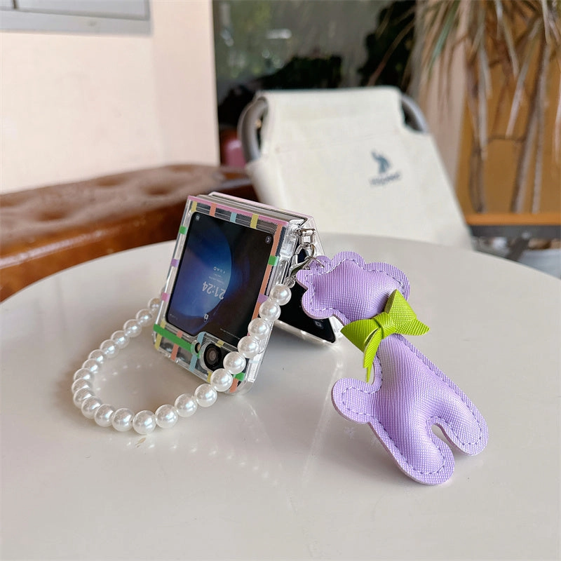 Delight Plaid Teddy Charm Case - Samsung