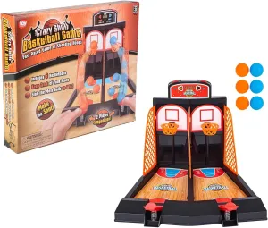 Desktop Mini Basketball Shooting Game for Two (9") Plastic. Tabletop Desk Games for Kids and Adults to Reduce Stress Fun Sport Hoop Set