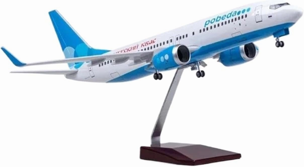 Diecast Plane Model 1:85 for Boeing 737 Diecast Resin Aircraft Dynamic LED Light Airplane Model Collection Display (with Light)