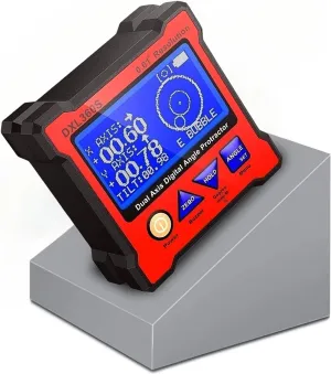 Digital Angle Finder Protractor DXL360S GYRO & Gravity 2 in 1 LCD Meter Magnetic Electronic Angle Gauge Dual Axis Level Box 0.01° Resolution Inclinometer with Backlight Woodworking Measuring Tool
