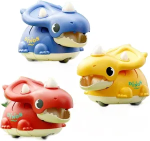 Dinosaur Press and Go Car Set for Toddlers,Fun Toys for Babies,Perfect Birthday, Interactive Play for Kids,Ideal for Family Bonding & Party Favors (Dinosaur)