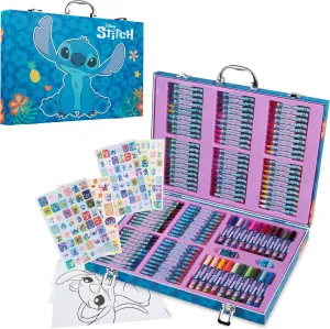 Disney Stitch Art Set for Kids 130  Pieces Frozen Colouring Pencils Colouring Crayons Princess Art Supplies Stitch Gifts (Multi Stitch Set)