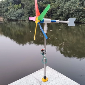 DIY Small Wind Turbine Generator Kit and Light Strip Backyard Decoration Garden Spinner Windmill Decor 18 Inches Diameter