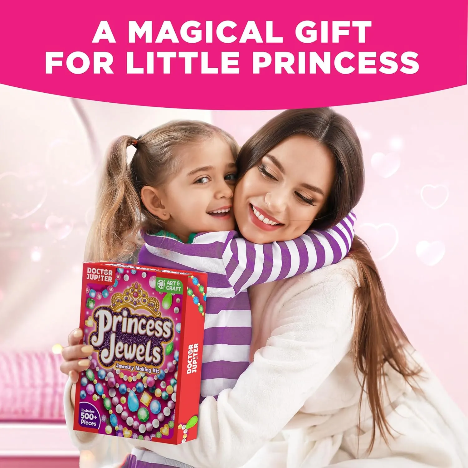 Doctor Jupiter Princess Toys Jewelry Making Kit for Kids Ages 6-12 | Arts & Crafts for 6-12 Year Olds | Charm Bracelets, Necklace Making Kit for Girls | Birthday Gifts