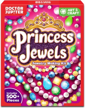 Doctor Jupiter Princess Toys Jewelry Making Kit for Kids Ages 6-12 | Arts & Crafts for 6-12 Year Olds | Charm Bracelets, Necklace Making Kit for Girls | Birthday Gifts