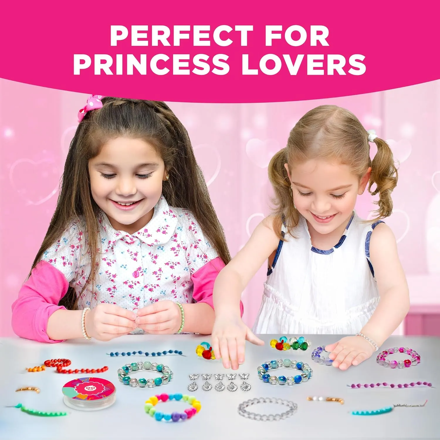 Doctor Jupiter Princess Toys Jewelry Making Kit for Kids Ages 6-12 | Arts & Crafts for 6-12 Year Olds | Charm Bracelets, Necklace Making Kit for Girls | Birthday Gifts