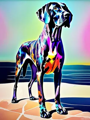 Dog DIY 5D Diamond Painting Kit, Crystal Rhinestone Colorful Animals Diamond Painting Happy Great Dane Gemstone Wall Art Home Decoration, Gifts for Craft Lovers 12x16 inch