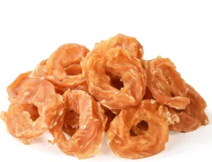 Dog Treats Chicken Jerky Rings, Rawhide-Free Grain-Free Real Dried Tenders Natural Chicken Breast Dog Chewy Training Snacks for Small Medium Large Dogs Large Pack 10.58oz
