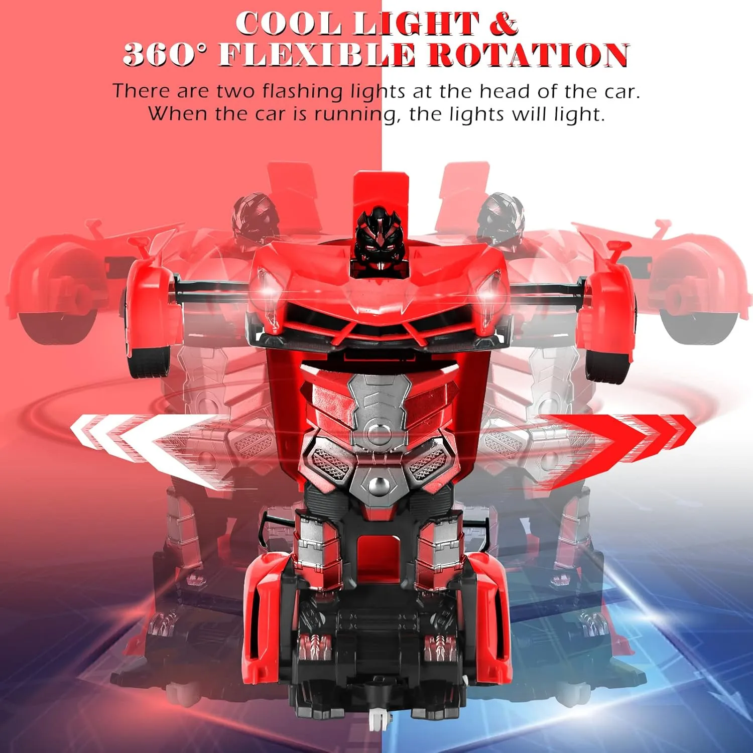 Dolanus Remote Control Car - Transform Robot RC Cars Contains All Batteries: One-Button Deformation and 360 Degree Rotating Drifting, Present Christmas Birthday Gift for Boys/Girls