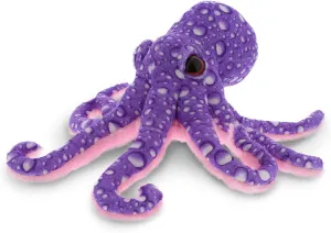 DolliBu Wild Stuffed Animal Soft Plush Collection, Best Buddy Animal Gift for Children, Adorable Nursery Zoo Sea Creature Peekaboo Critters - Purple Octopus 12 in.
