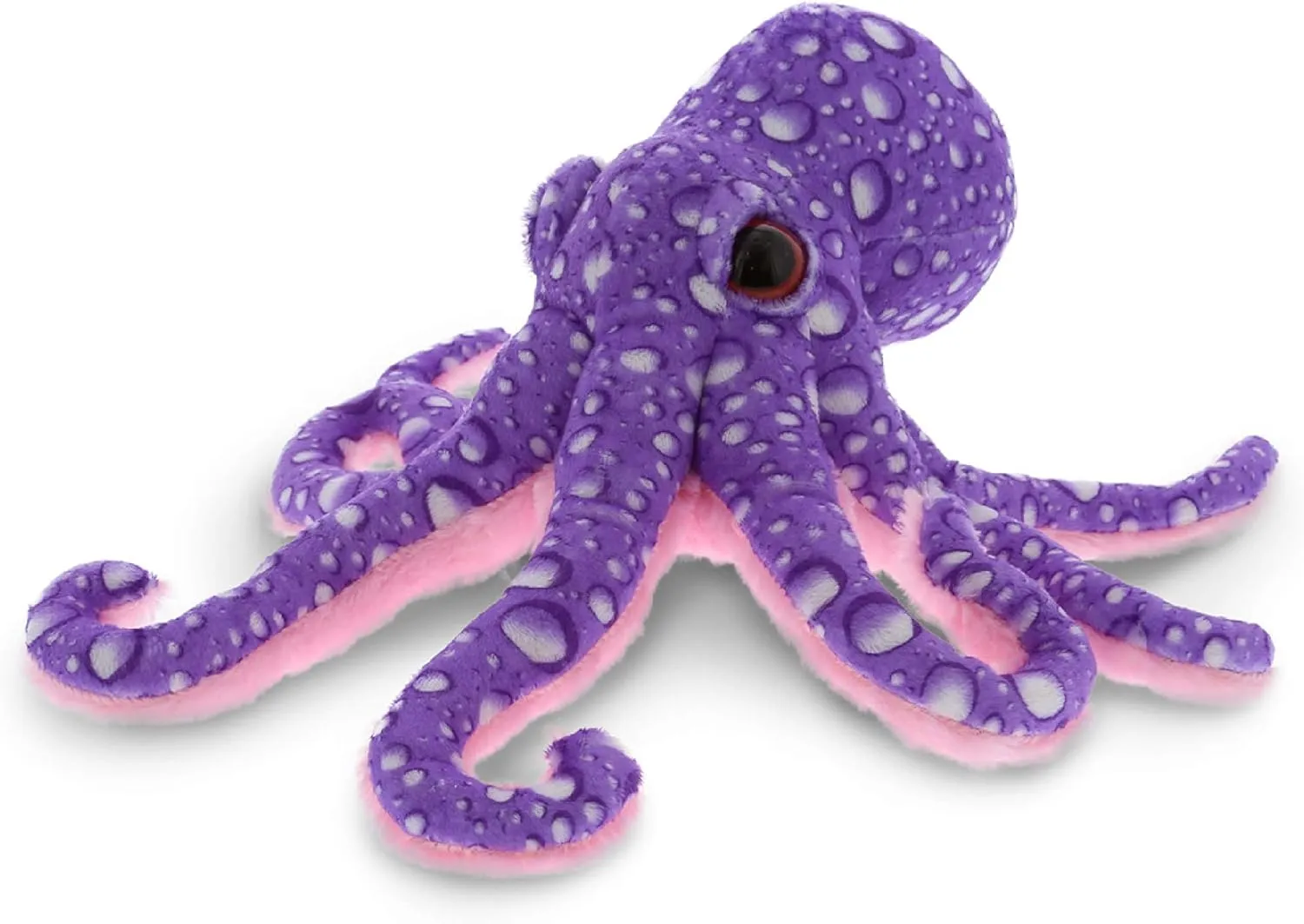 DolliBu Wild Stuffed Animal Soft Plush Collection, Best Buddy Animal Gift for Children, Adorable Nursery Zoo Sea Creature Peekaboo Critters - Purple Octopus 12 in.