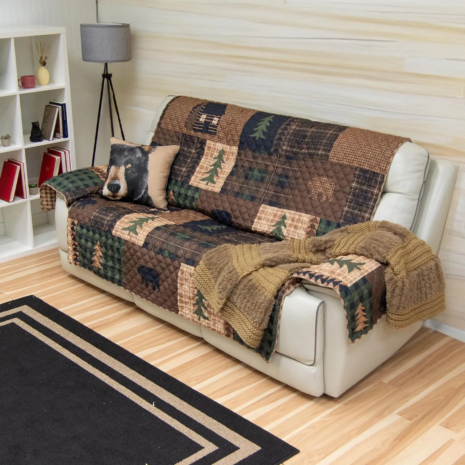 Donna Sharp Brown Bear Cabin Oversize Sofa Cover