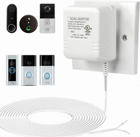 Doorbell Transformer 18V 500mA Power 500cm Cable Adapter for Ring Video Doorbell, Ring Video Doorbell Pro, Ring Video Doorbell 2, Transformer Compatible with Nest Hello Doorbell, Zmodo Smart Doorbell