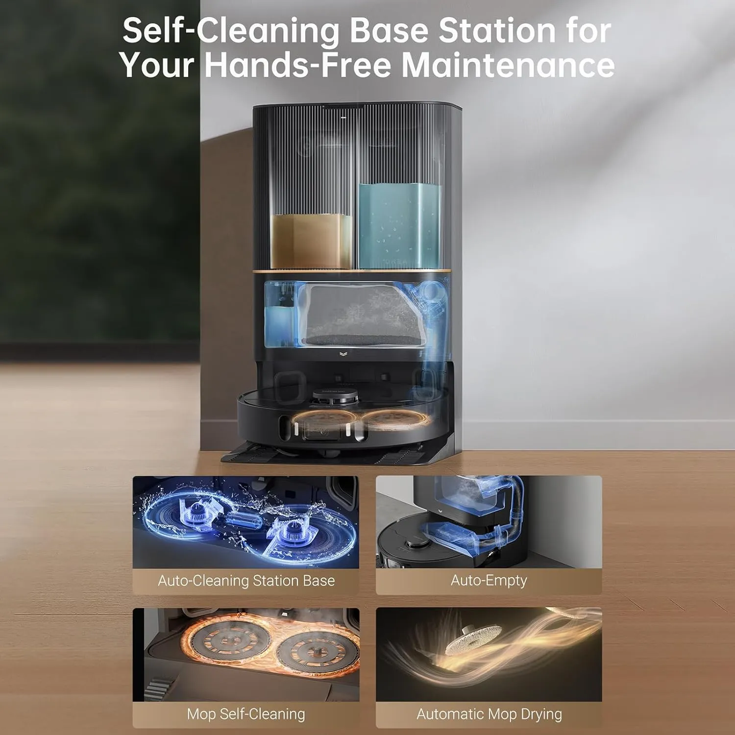 DREAME X30 Ultra Robot Vacuum and Mop Combo, Extendable & Liftable Mop, 75Days Self-Emptying Robot Vacuum, 260Mins Runtime, 8,300 Pa Suction, 140°F Self-Cleaning & Auto-Drying Mops