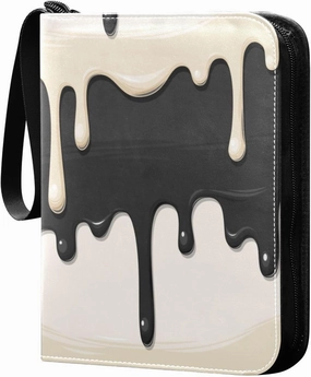 Dripping-paint-print Card Binder 4 Pocket, Fits 400 Cards,Trading Card Binder with Sleeves, Waterproof Sports Card Binder with Zip Collectible Trading Card Albums for Collectible Game Cards MTG TCG