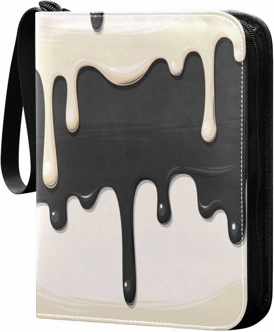Dripping-paint-print Card Binder 4 Pocket, Fits 400 Cards,Trading Card Binder with Sleeves, Waterproof Sports Card Binder with Zip Collectible Trading Card Albums for Collectible Game Cards MTG TCG