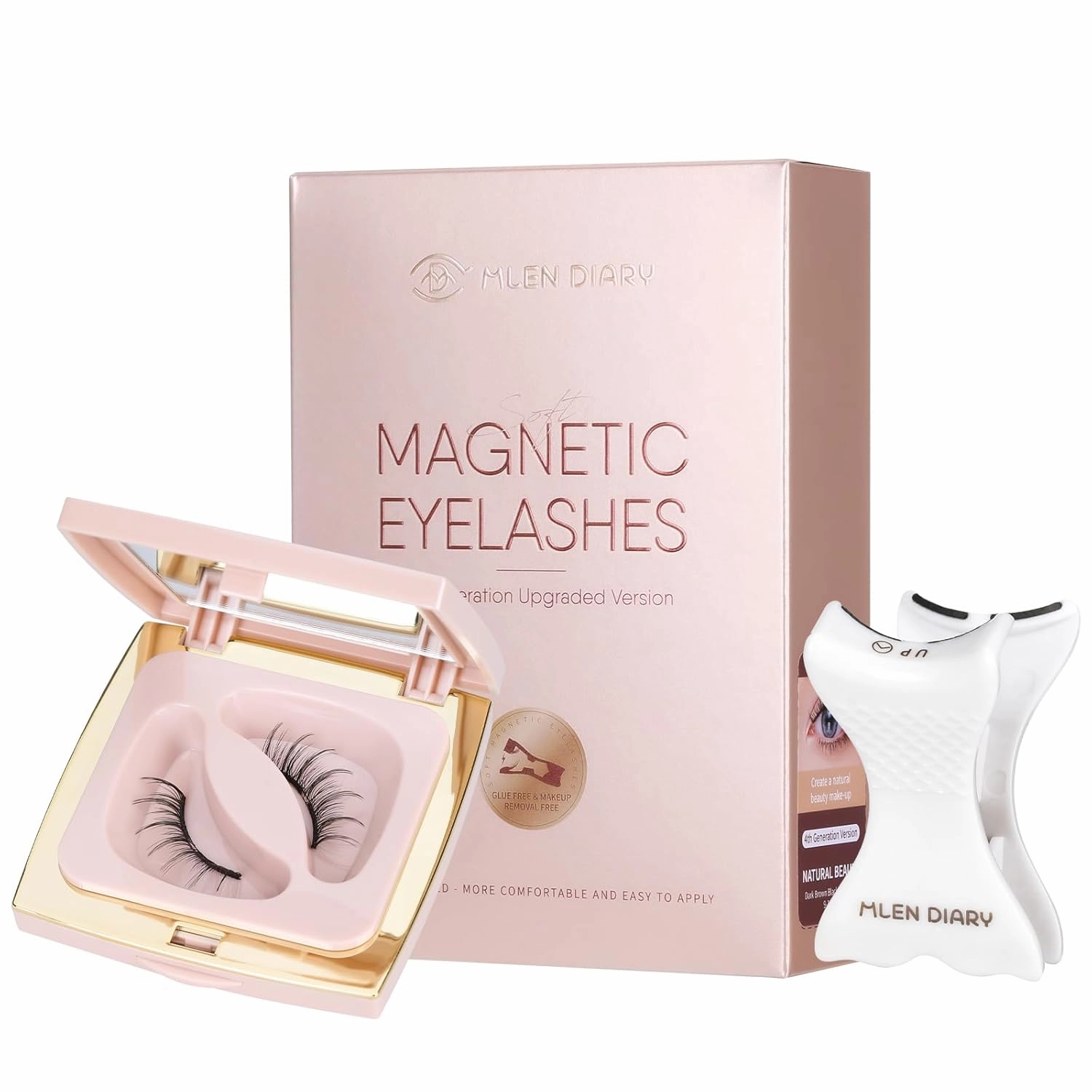 Dual Magnetic Eyelashes, Soft Magnetic Lashes Without Eyeliner, Reusable Lightweight Magnetic False Eyelashes with Applicator for Natural Makeup, No Need Glue
