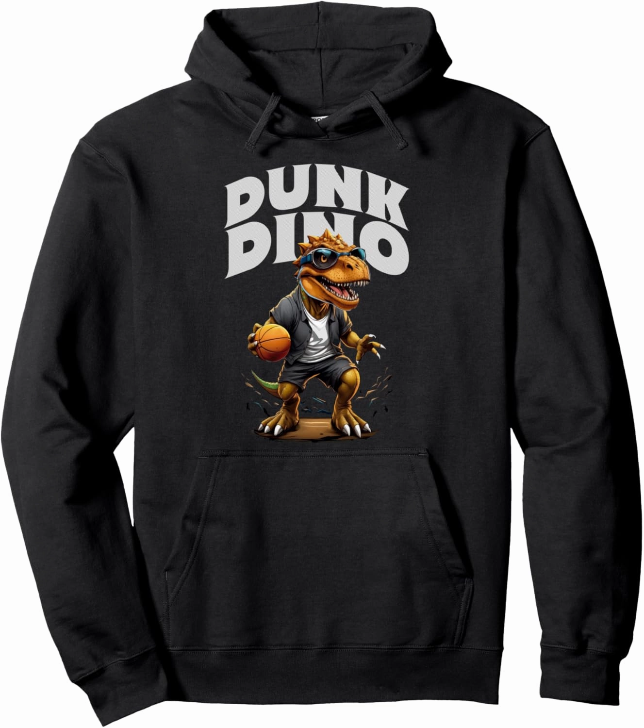 Dunk Dino Funny Basketball Dinosaur Men Women Kids Funny Pullover Hoodie