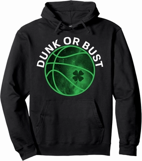 Dunk Or Bust Basketball Shamrock St. Patrick's Day Pullover Hoodie