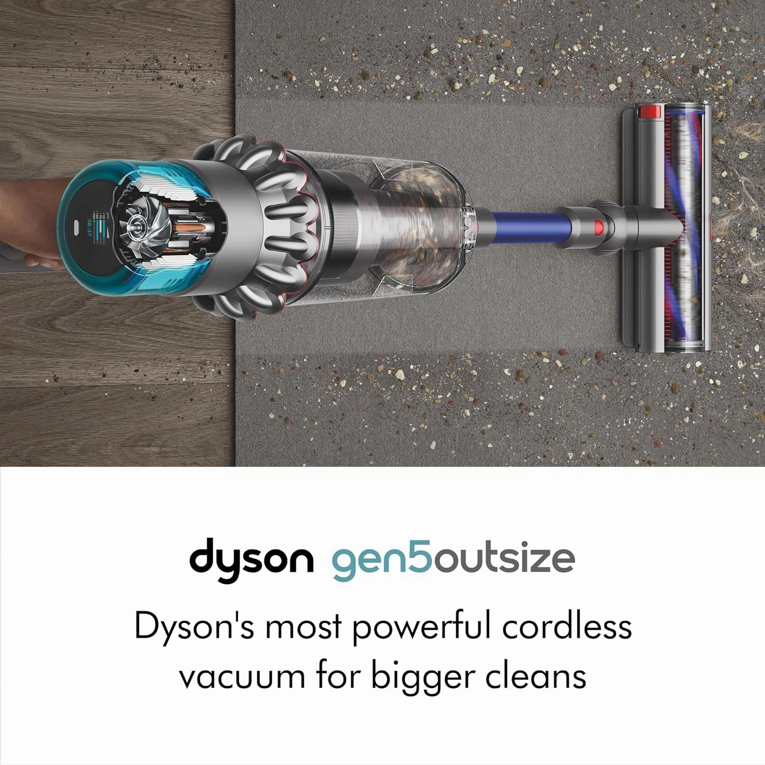 Dyson Gen5outsize Cordless Vacuum Cleaner, Nickel/Blue, Extra Large