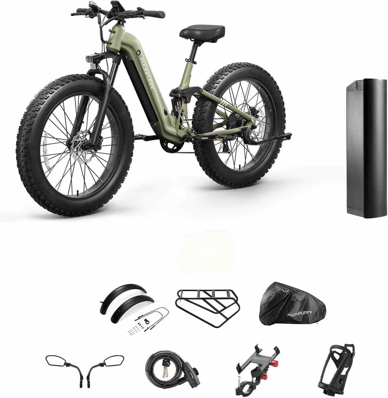 Ebike Battery, Electric Bike for Adults 960W, 48V 20AH Battery Adult Electric Bicycles, 26" Fat Tire Full Suspension Step-Thru Ebike, 28MPH Mountain Ebike, 7 Speed, 80Miles Range