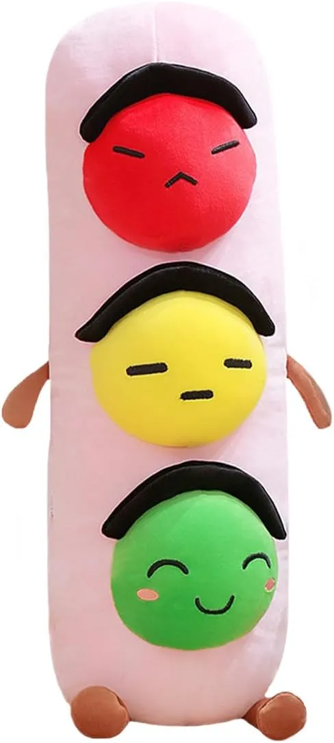 ELAINREN 3D Traffic Light Signs Plush Toy Multicoloured Simulation Road Light Stuffed Soft Pillow Safety Traffic Maker Crosswalk Signal Model Plushie Education Gifts/23.6''