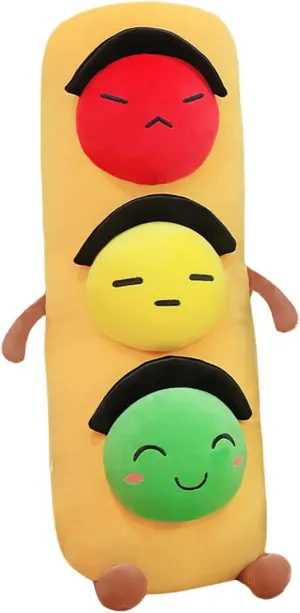 ELAINREN 3D Traffic Light Signs Plush Toy Multicoloured Simulation Road Light Stuffed Soft Pillow Safety Traffic Maker Crosswalk Signal Model Plushie Education Gifts/23.6''