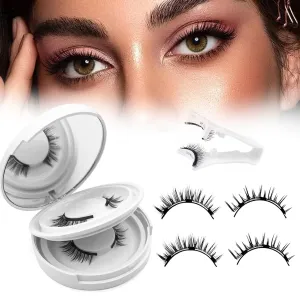 Elara Craft Magnetic Eyelashes,Magnetic Eyelashes with Applicator Natural Look,Reusable Soft Lashes Kit No Glue Needed(02 04)