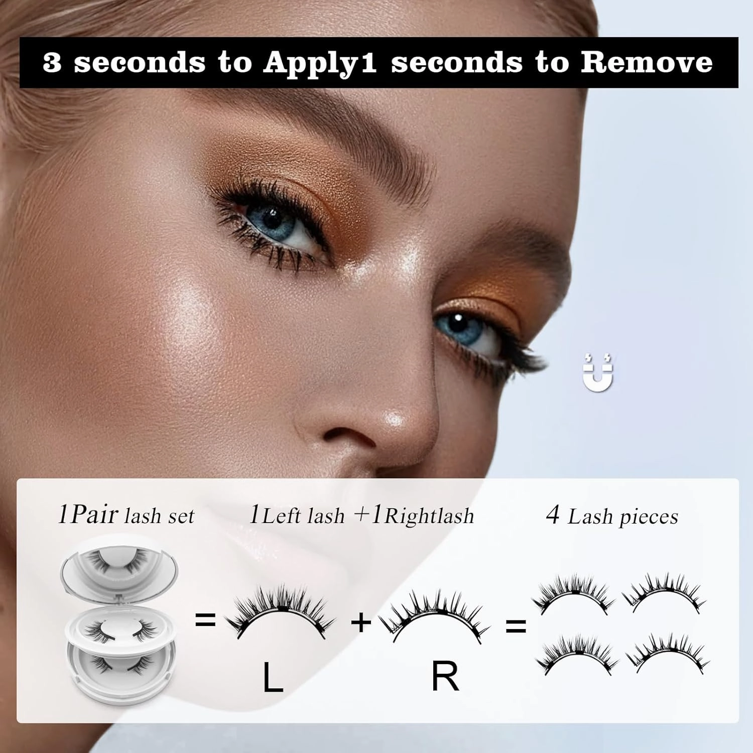 Elara Craft Magnetic Eyelashes,Magnetic Eyelashes with Applicator,2025 Upgraded Magnet Lashes Natural Look,Reusable Soft Lashes Kit No Glue Needed(02 03 06)