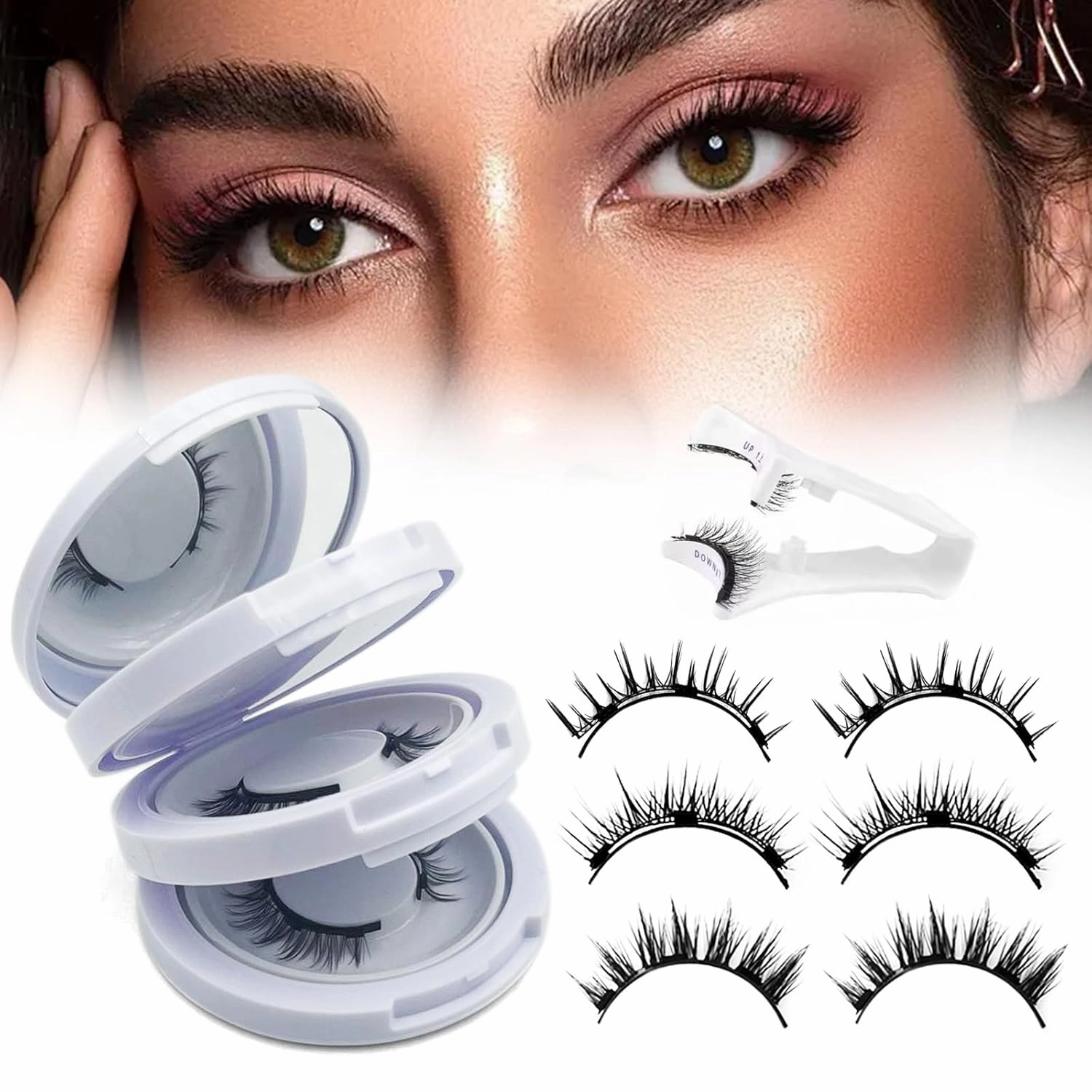 Elara Craft Magnetic Eyelashes,Magnetic Eyelashes with Applicator,2025 Upgraded Magnet Lashes Natural Look,Reusable Soft Lashes Kit No Glue Needed(02 03 06)