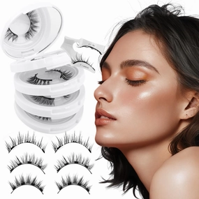 Elara Craft Magnetic Eyelashes,Magnetic Eyelashes with Applicator Eyelashes 3 Pair Reusable No Glue Needed Cat Eye Natural Look Lashes Kit