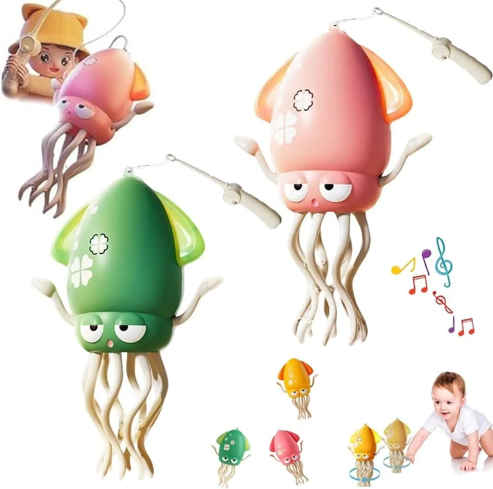 Electric Crawling Dancing Octopus Toy, Magical Wiggly Wonder Octopus Toy with Led Music, Smart Interactive Auto-Wiggling and Auto-Avoid Robotics for Indoor Play & Sensory Development(2pcsb)