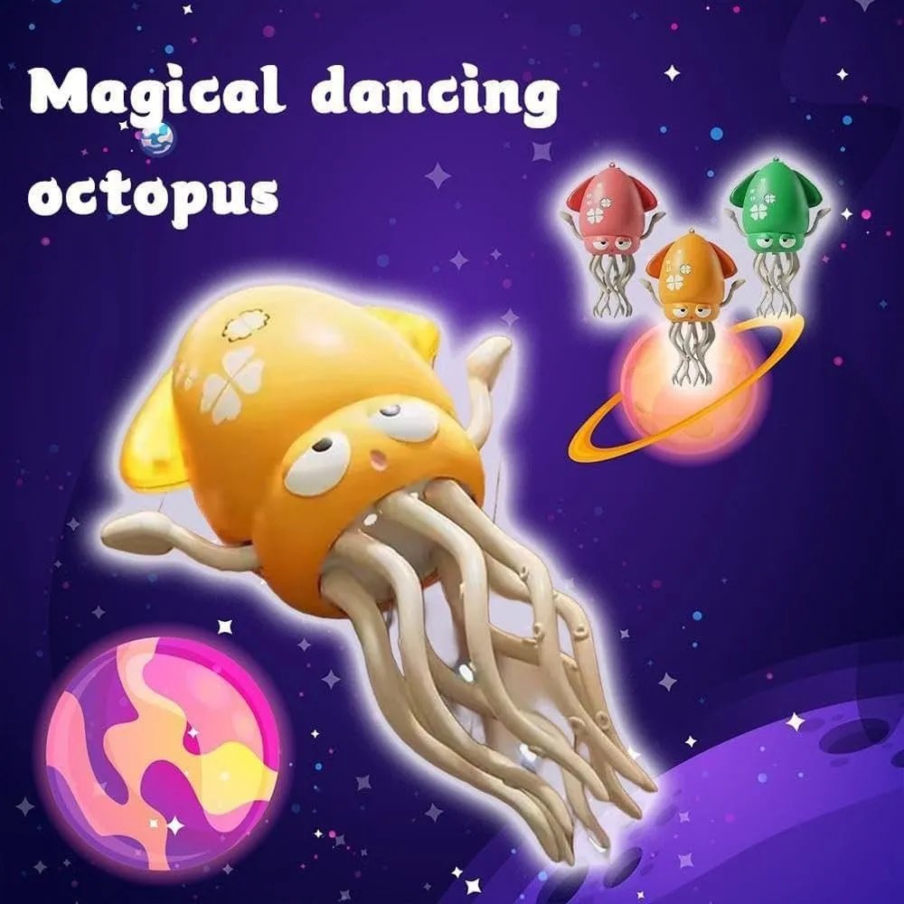Electric Crawling Dancing Octopus Toy, Magical Wiggly Wonder Octopus Toy with Led Music, Smart Interactive Auto-Wiggling and Auto-Avoid Robotics for Indoor Play & Sensory Development(2pcsb)