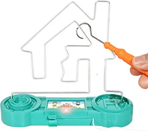 Electric Touch Maze Game, Convenient Brain Stimulating Bright Color Collision Maze Toy Intellectual Development Toys Electric Shock Maze Game (Green Difficult)