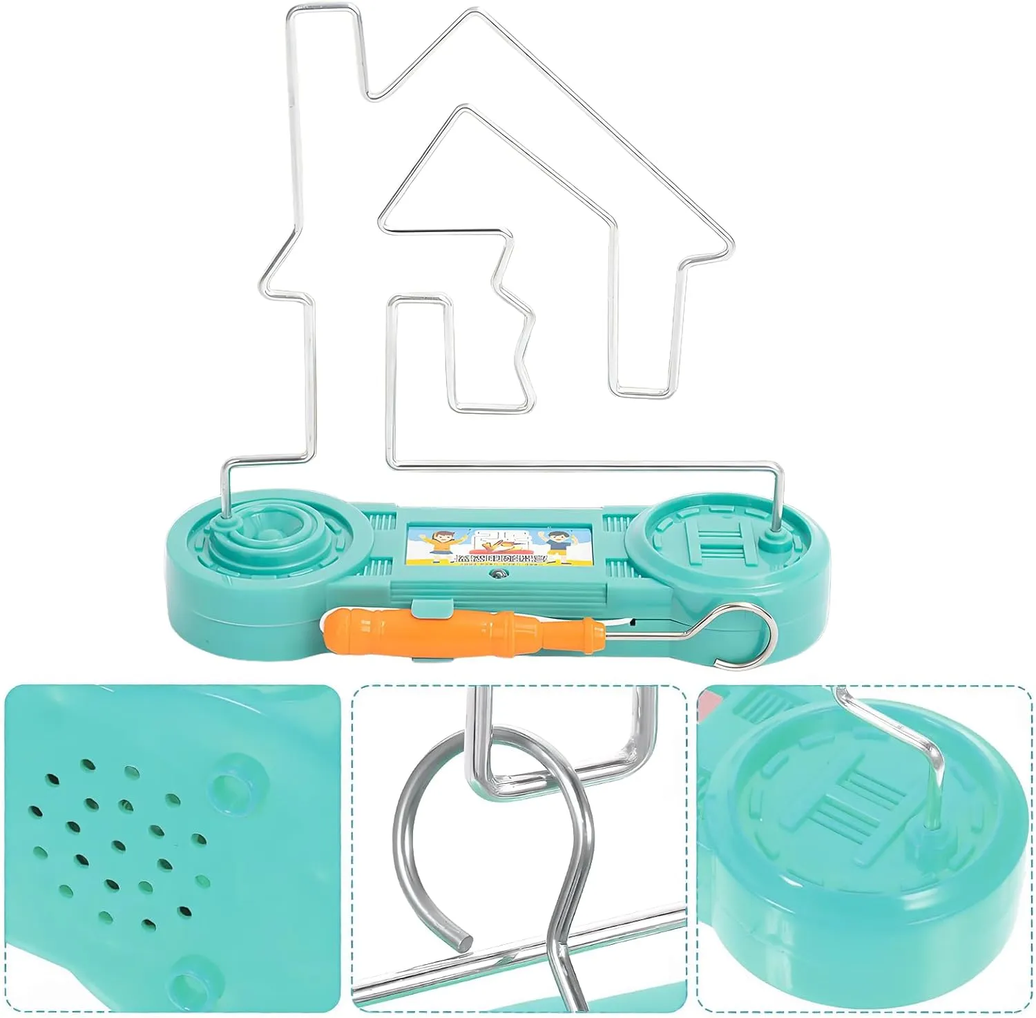 Electric Touch Maze Game, Convenient Brain Stimulating Bright Color Collision Maze Toy Intellectual Development Toys Electric Shock Maze Game (Green Difficult)