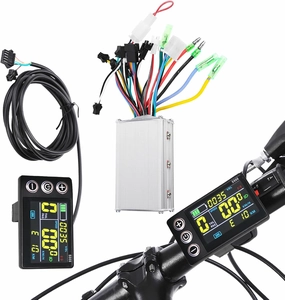 Electric Bicycle LCD Display Meter 250W/350W, 36V‑48V 15A Ebike Controller Waterproof LCD Display Panel Brushless Controller Kit for Electric Bicycle Scooter Mountain Bike Modification