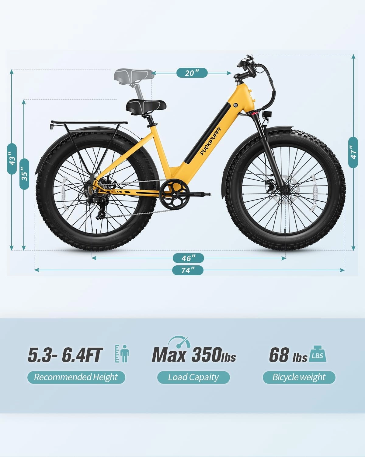 Electric Bike for Adults 960W Peak, 48V 15AH Removable Battery Electric Bicycle, 28MPH Commuter E-Bike, 7 Speed, Up to 60 Miles,All Terrain 26" Fat Tire Front Suspension, Samoyed