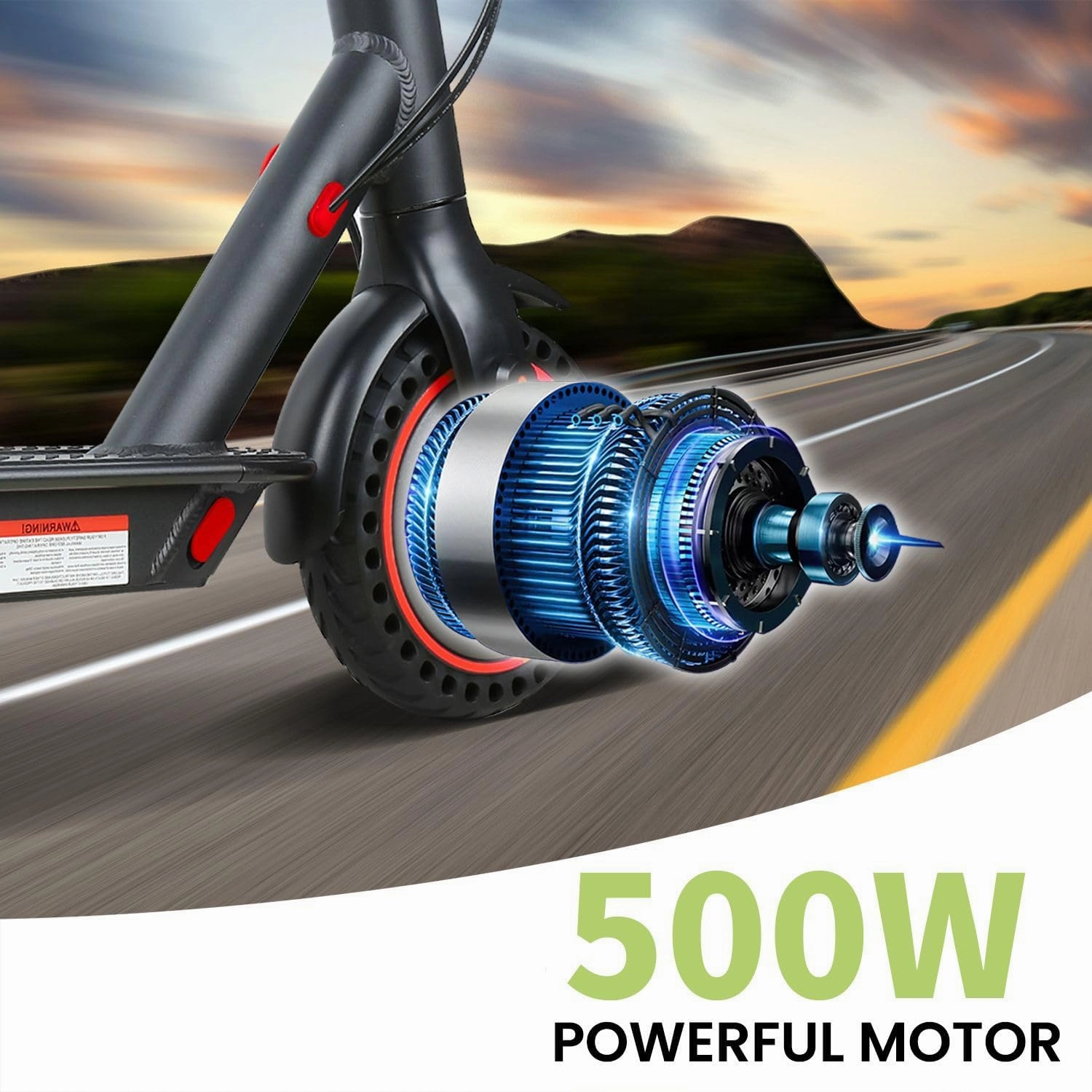 Electric Scooter, Powerful 500W/1500W Peak Motor, Max 21/28/35Miles Long Range, Top Speed 15/21/25MPH, 8.5" /10'' Tires, E Scooter for Adults and Teens