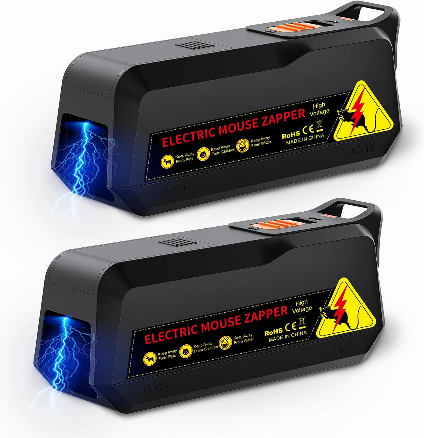 Electronic Mouse Trap 2 Pack – Electric Mouse Trap Zapper for Indoor & Outdoor Use, Reusable Rodent Trap, No Touch No See, Effective Mice & Mouse Control