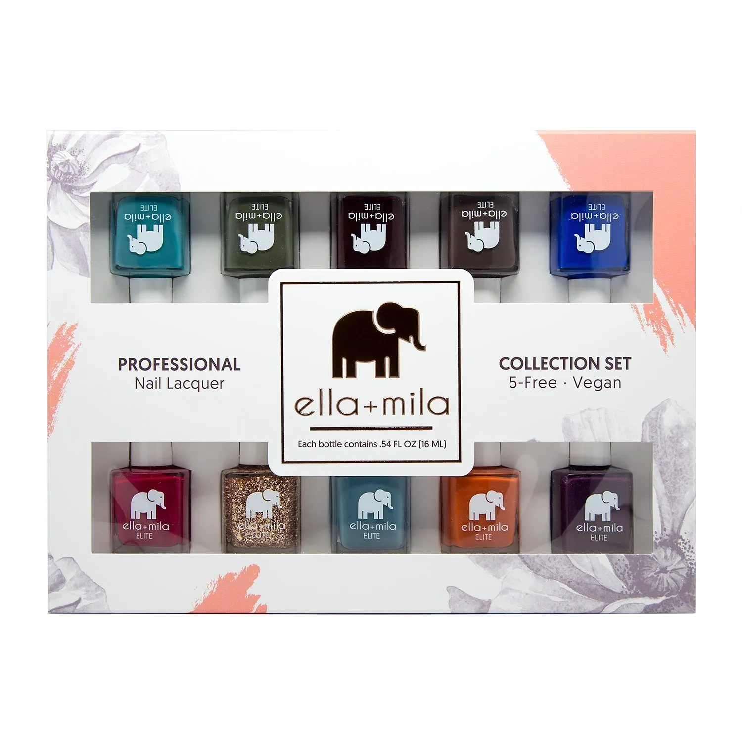 ella mila Professional Nail Polish Set - Quick Dry Nail Polish - Long-Lasting & Chip Resistant Nail Polish Kit (Elite Collection A 10 Pack - 0.45 fl oz each)