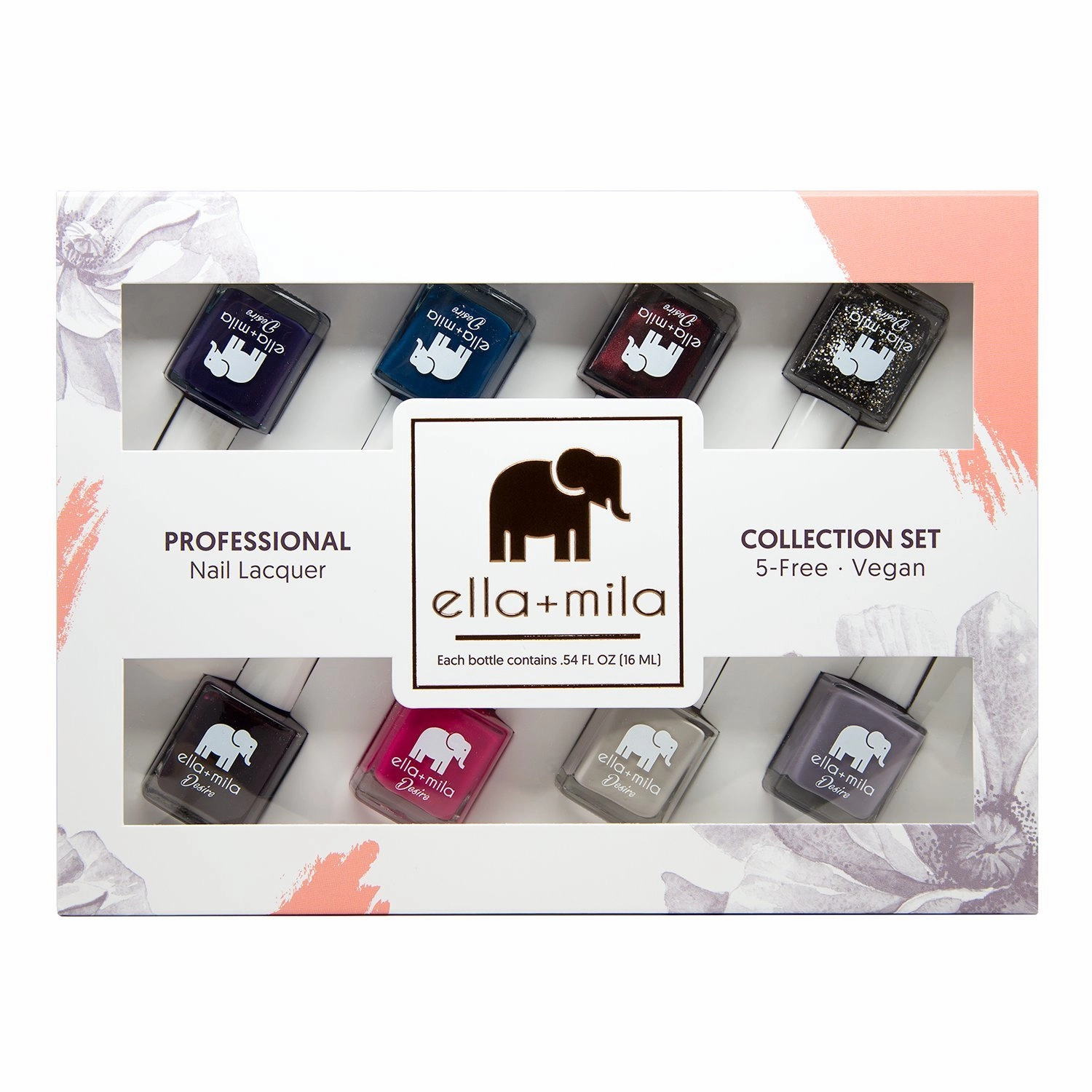 ella mila Professional Nail Polish Set - Quick Dry Nail Polish - Long-Lasting & Chip Resistant Nail Polish Kit (Desire Collection - 8 Pack - 0.45 fl oz each)