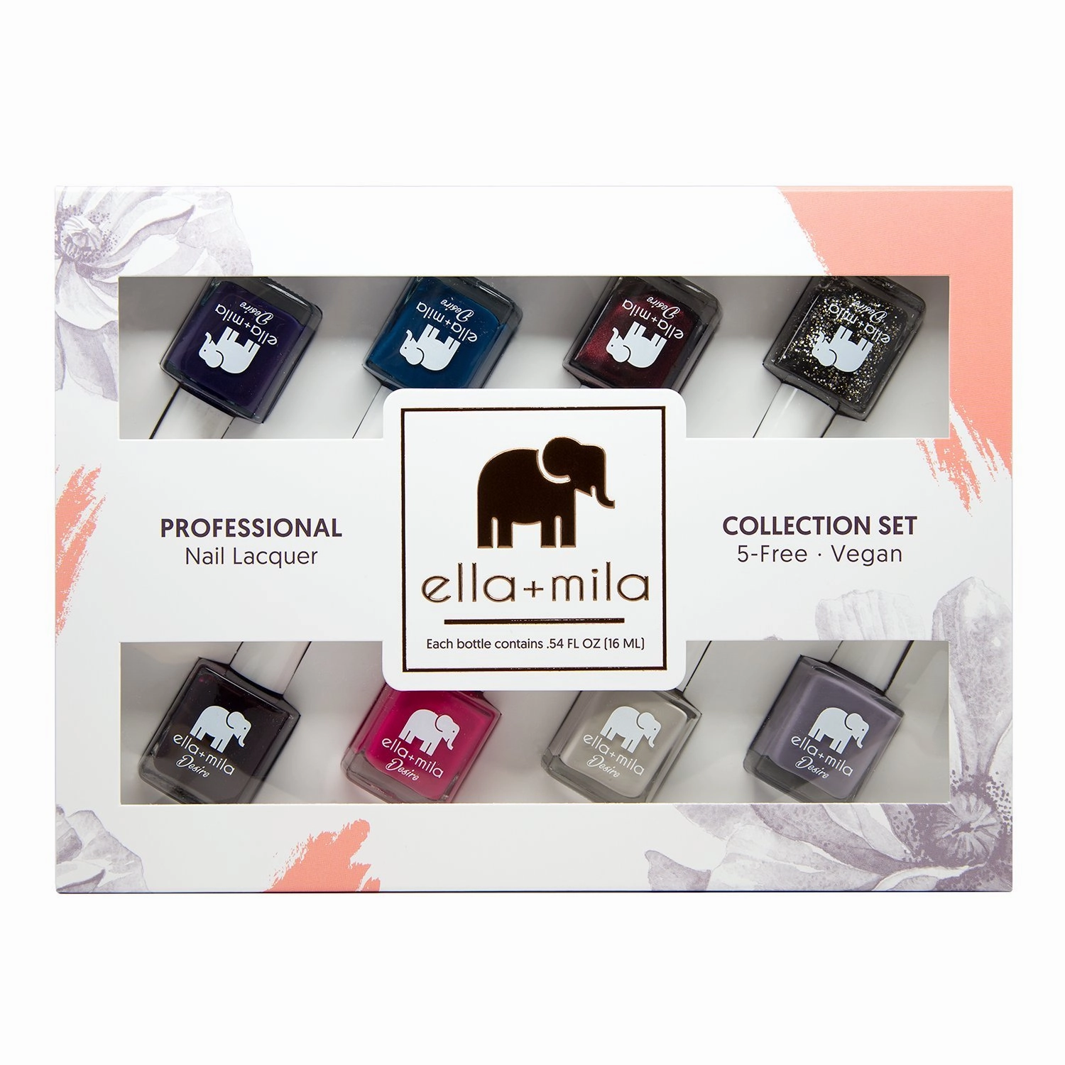 ella mila Professional Nail Polish Set - Quick Dry Nail Polish - Long-Lasting & Chip Resistant Nail Polish Kit (Desire Collection - 8 Pack - 0.45 fl oz each)